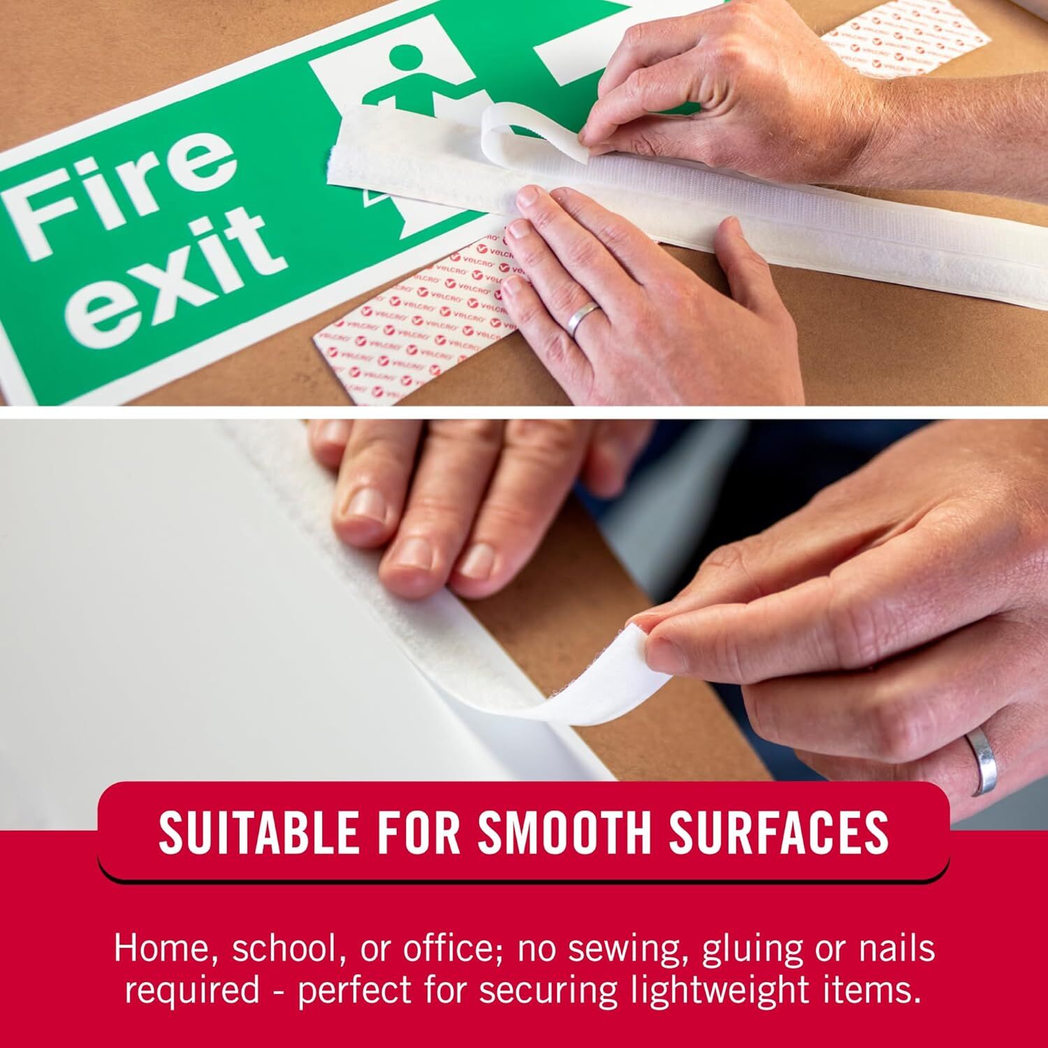 Velcro Brand Black Sticky Strips With Adhesive, 3/4-In x 3 1/2-In, 4-Pk