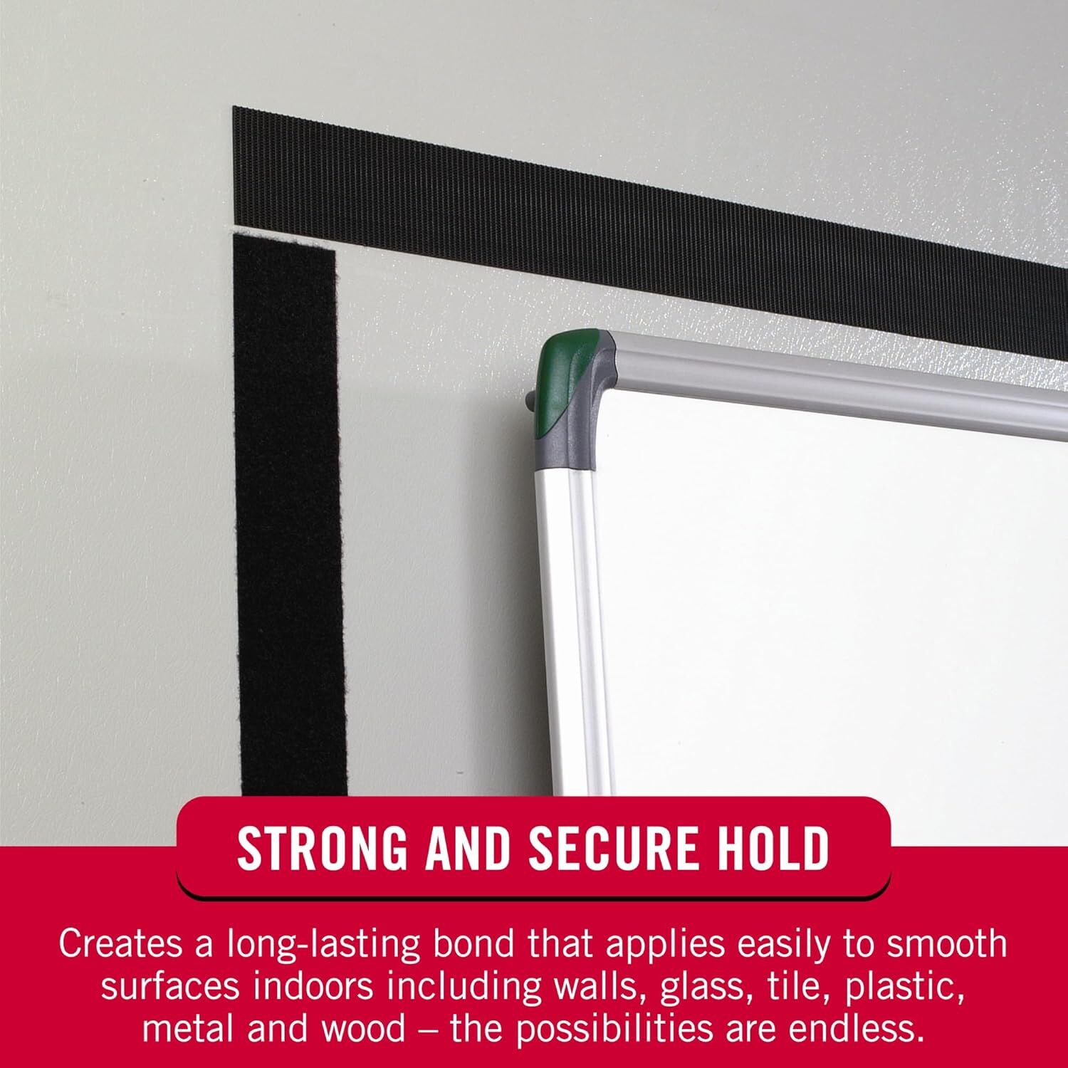 Velcro Brand Black Sticky Strips With Adhesive, 3/4-In x 3 1/2-In, 4-Pk