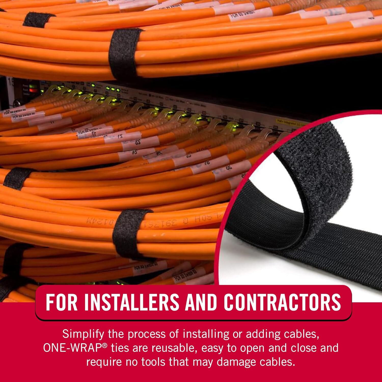 Velcro ONE-WRAP Heavy Duty Roll, 4-Ft X 3/4-In