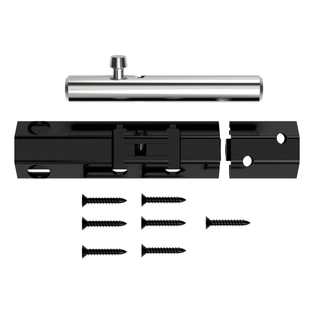 National Hardware Black Lockable Security Bolt, 6-In