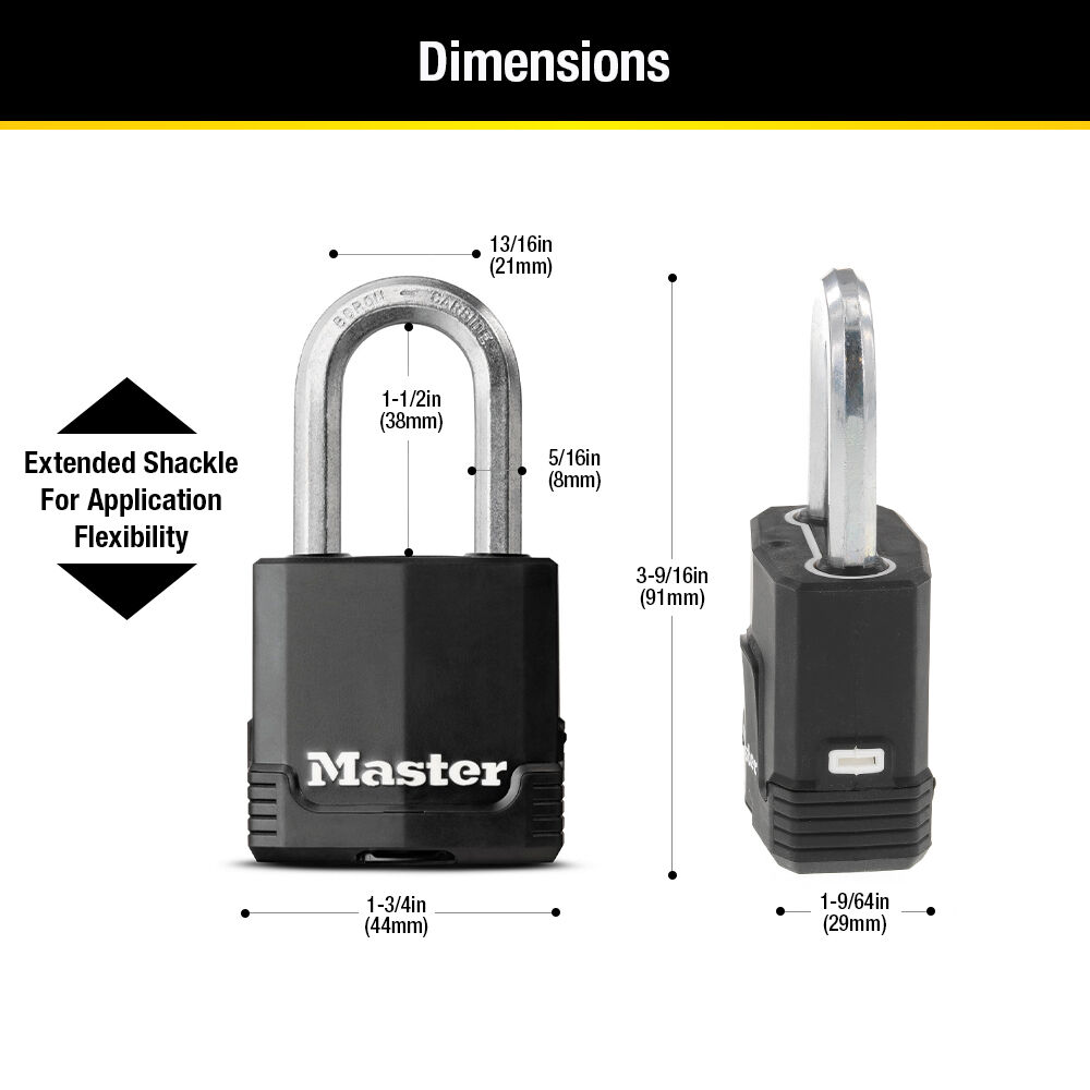 Master Lock Magnum Covered Laminated Steel Padlock, 1 7/8-In x 1 1/2-In, 2-Pk