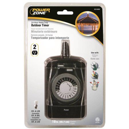 Powerzone 2 Outlet Reverse Ground Pin Placement Timer