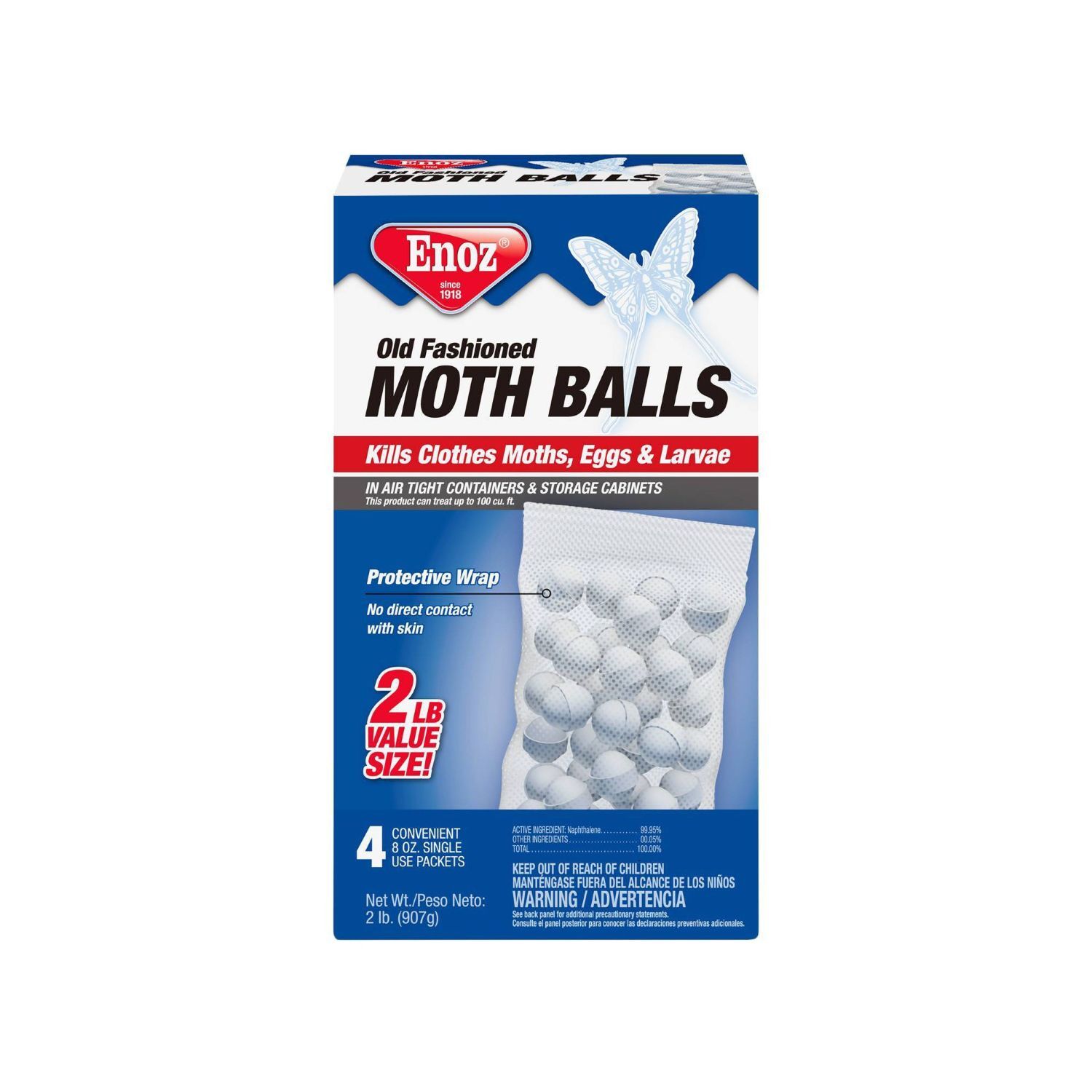 Enoz Old Fashioned Moth Balls, 4-Pk