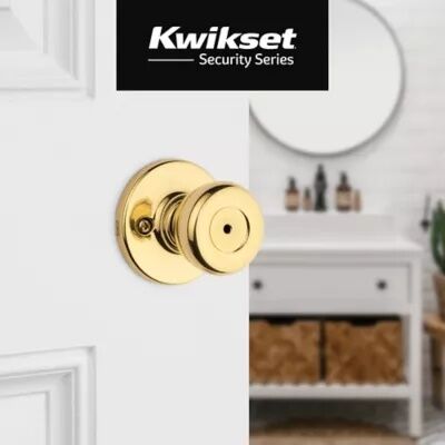 Kwikset Tylo Bed/Bath Polished Brass Door Knob