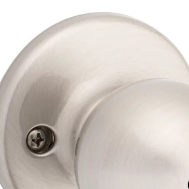 Kwikset Satin Nickel Bed/Bath Polo Door Knob, 2 3/8-In To 2 3/4-In