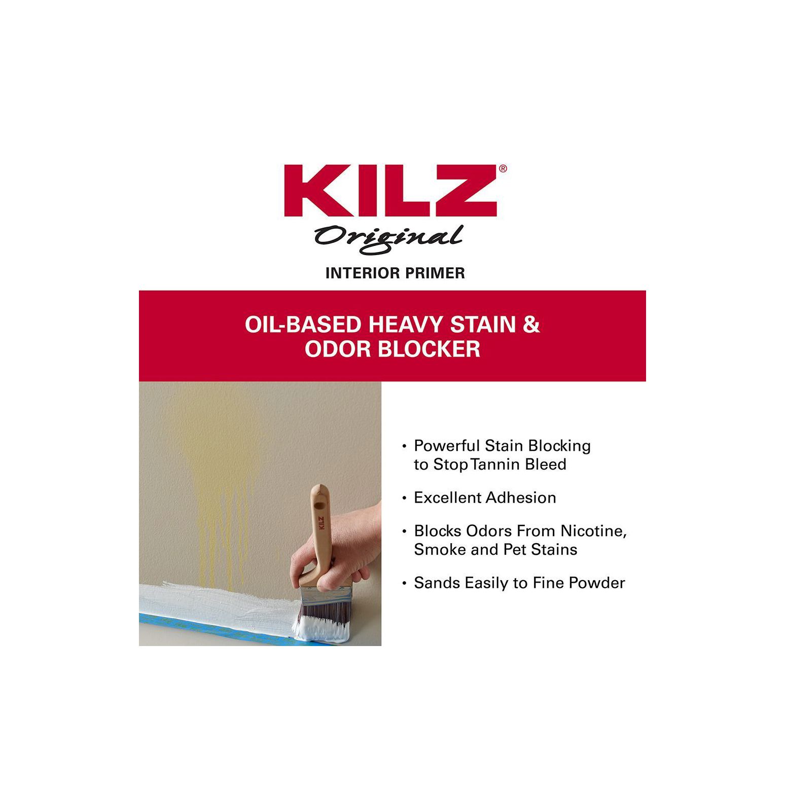 kilz primer for cigarette smoke restoration latex nicotine removal ceramic tile Kilz Original Low Odor Primer,