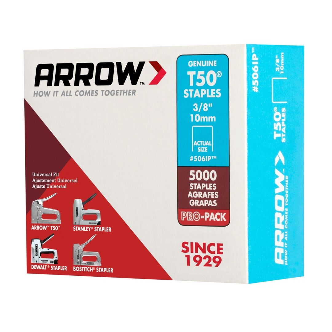 Arrow T50 Heavy Duty Staples, 3/8-In x 3/8-In, 5000-Ct
