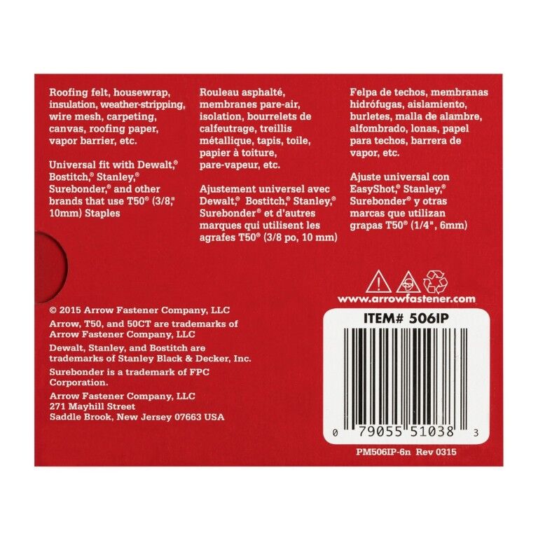 Arrow T50 Heavy Duty Staples, 3/8-In x 3/8-In, 5000-Ct