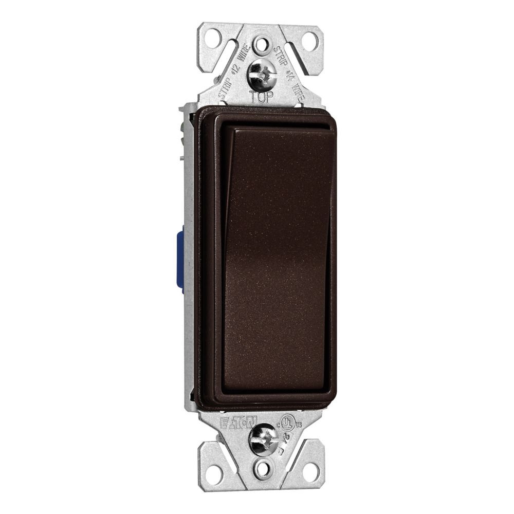 Eaton Brown Commercial Grade Decorator Switch 14-10 Gauge, 15-A, 120-V/277-V