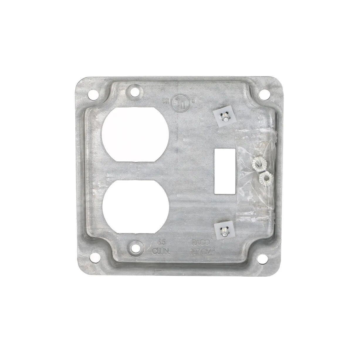 Raco Exposed Work Duplex/Toggle Square Cover, 4-In x 4-In