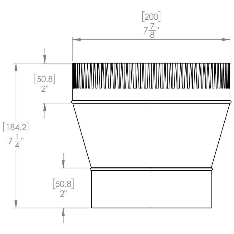 Imperial Stove Pipe Increaser Black Matt, 6-In To 8-In