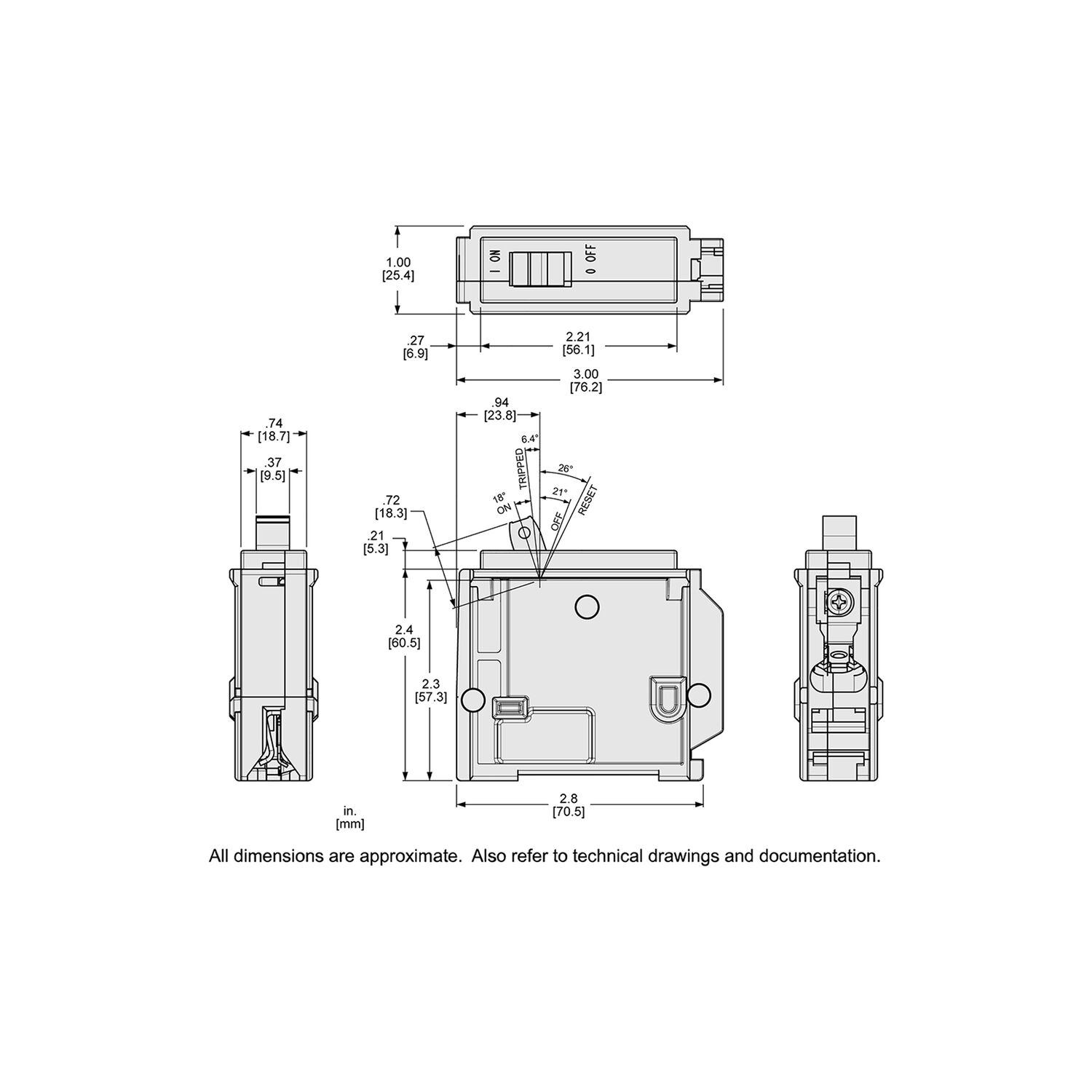 Square D Homeline Standard 1-Pole Mini Circuit Breaker, 15-A, 120-V/240-V AC