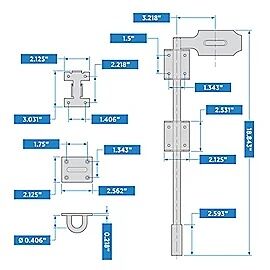 National Hardware Black Lockable Cane Bolt, 18-In