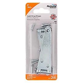 National Hardware Zinc Plated Light Strap Hinge, 4-In