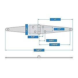 National Hardware Zinc Plated Light Strap Hinge, 4-In