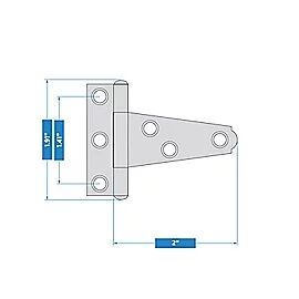 National Hardware Zinc Plated Light T-Hinge, 2-In
