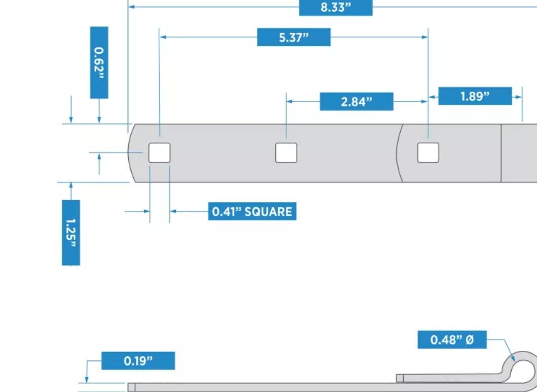 National Hardware Zinc Plated Hinge Strap, 8-In