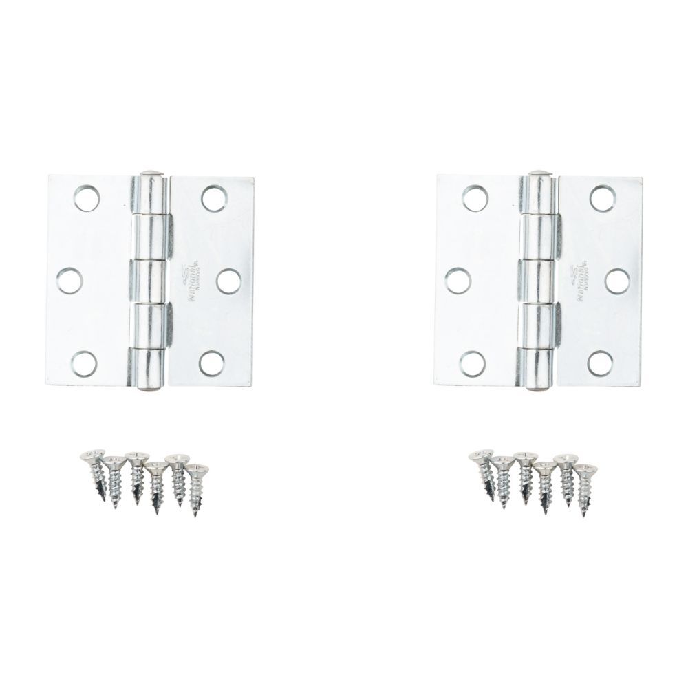 National Hardware Zinc Plated Removable Pin Hinge, 2-In, 2-Pk