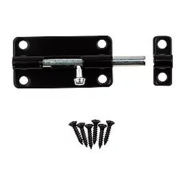 National Hardware Black Barrel Bolt, 4-In
