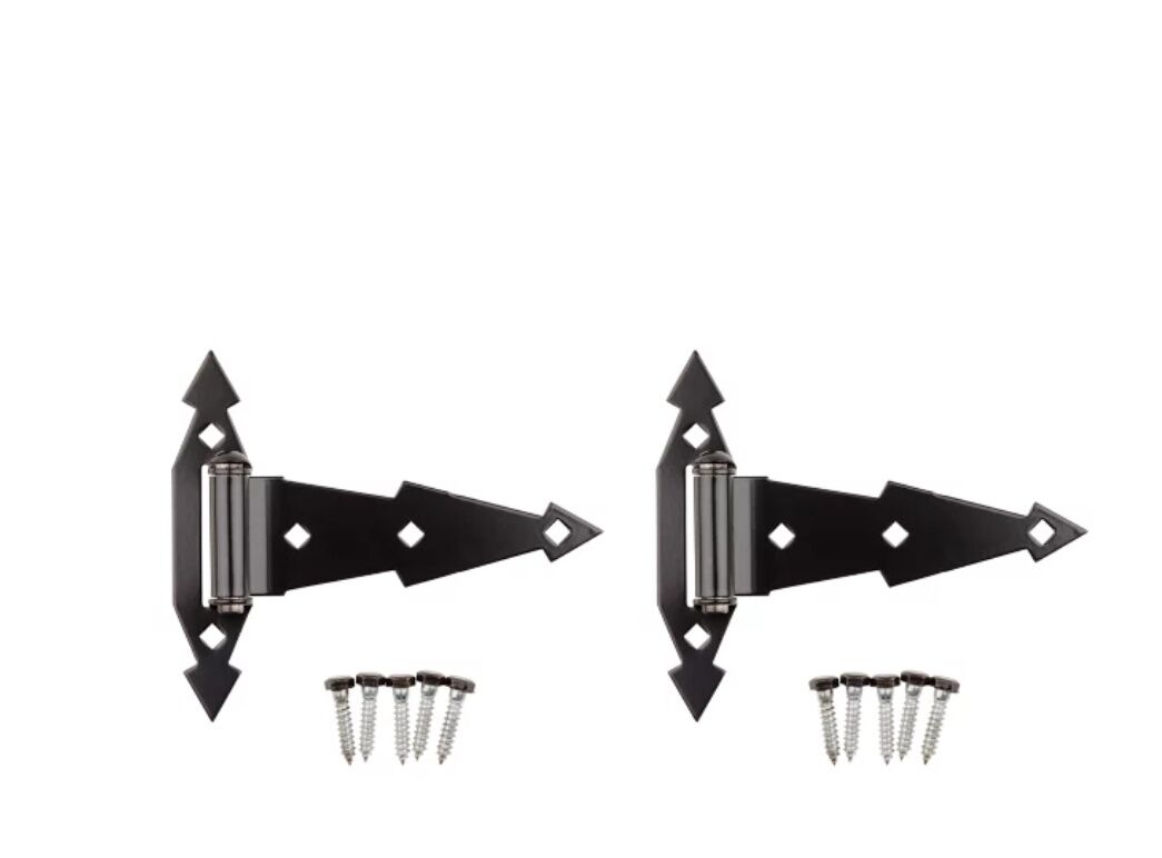 National Hardware Black Ornamental T-Hinge, 2-Pk