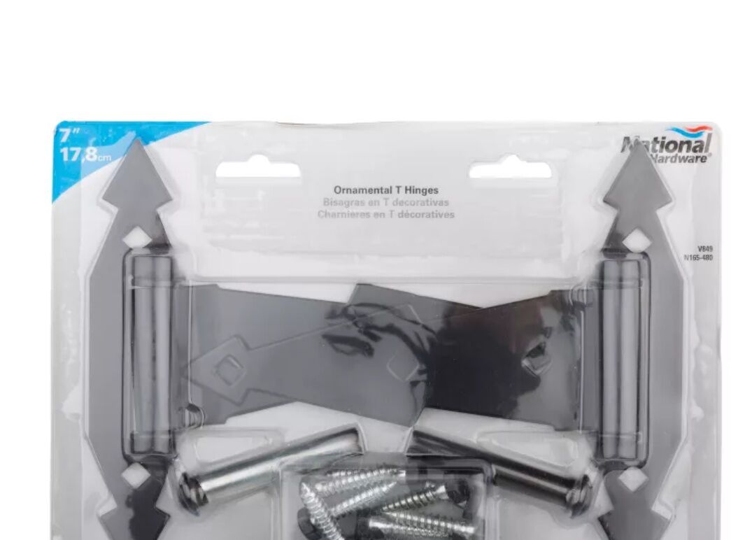 National Hardware Black Ornamental T-Hinge, 2-Pk