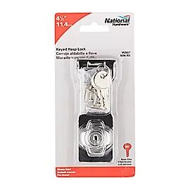 National Hardware Chrome Keyed Alike Hasp Lock, 4 1/2-In