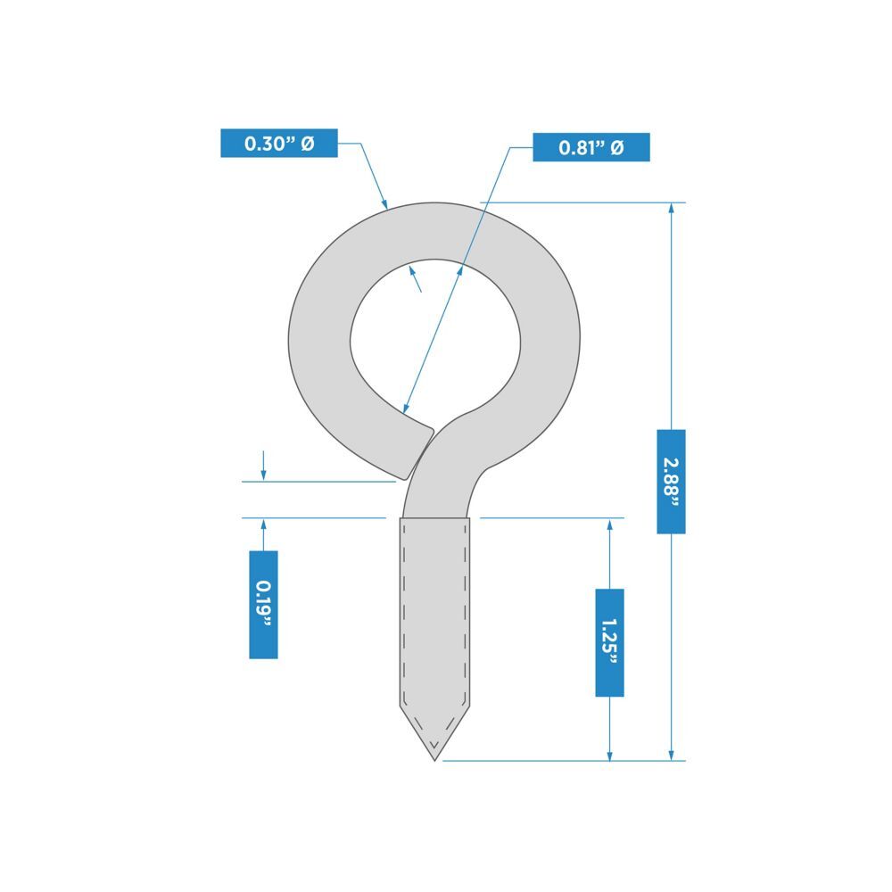 National Hardware Stainless Steel Screw Eyes, #0 x 2 7/8-In