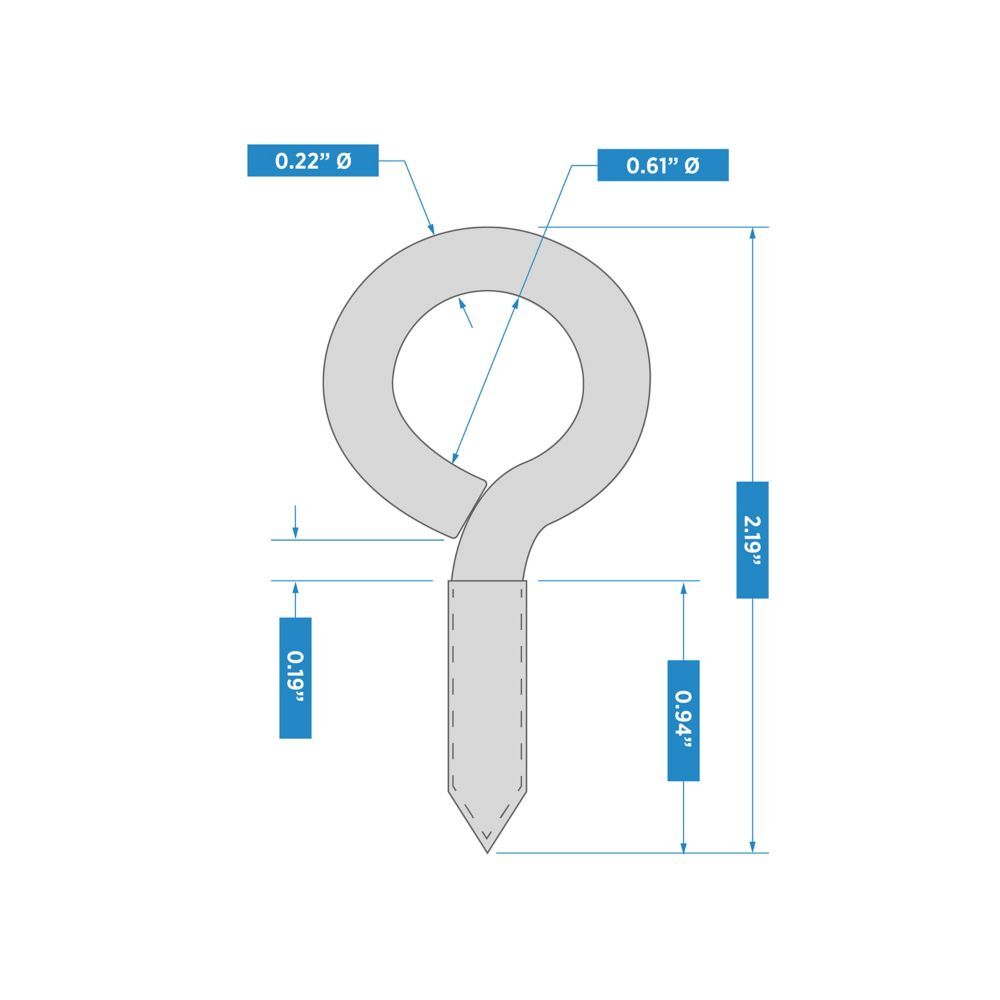 National Hardware Stainless Steel Screw Eye, #4 x 2 3/16-In