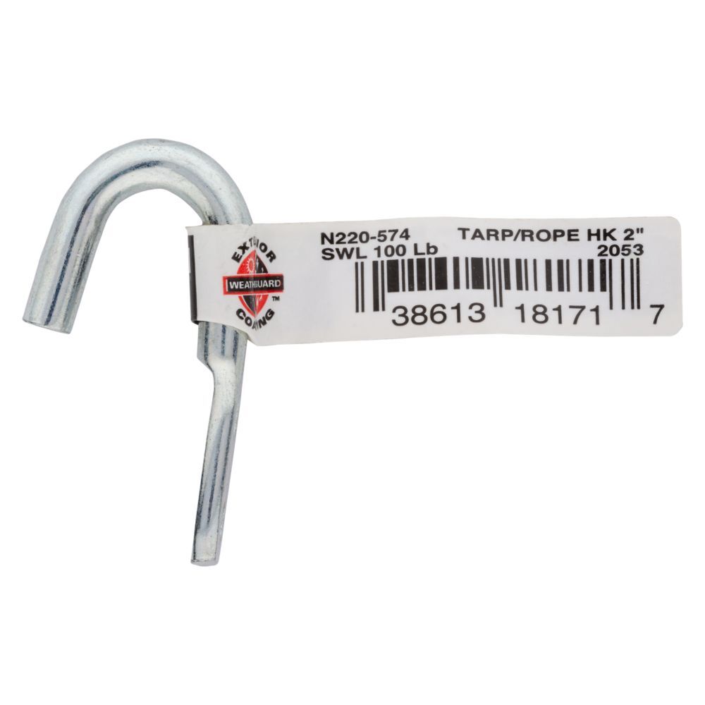 National Hardware Zinc Plated Tarp/Rope Hook, 2-In