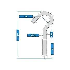 National Hardware Stainless Steel Screw Hook, 3/8-In X 4 7/8-In