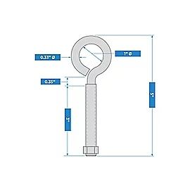National Hardware Zinc Plated Eye Bolt, 3/8 X 5-In