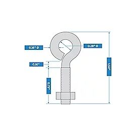 National Hardware Stainless Steel Eye Bolt, 3/16-In X 1-1/2 In