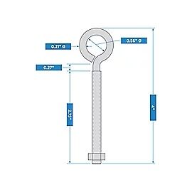 National Hardware Stainless Steel Eye Bolt, 1/4 X 4-In