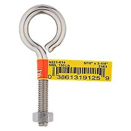National Hardware Stainless Steel Eye Bolt, 5/16 X 3 1/4-In