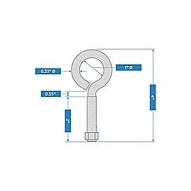 National Hardware Stainless Steel Eye Bolt, 3/8-In X 4-In