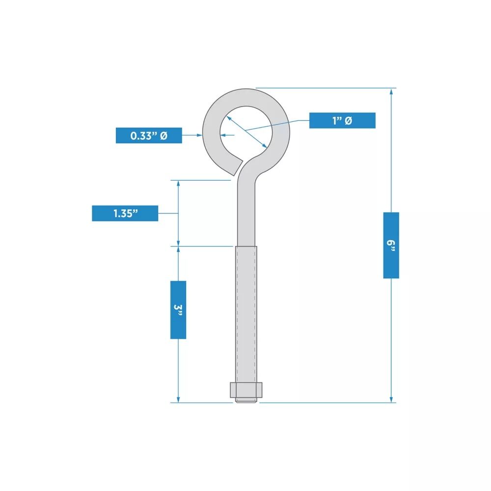 National Hardware Stainless Steel Eye Bolt, 3/8-In X 6-In