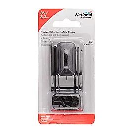 National Hardware Black Swivel Staple Safety Hasp, 3-1/4-In
