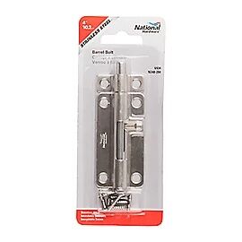 National Hardware Stainless Steel Barrel Bolt, 4-In