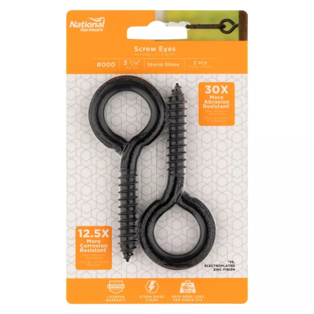 National Hardware Storm Shine Screw Eyes #000, 3 7/8-In