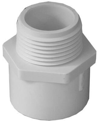 Genova PVC Pressure Pipe Fitting Male Adapter - White, 3/4 in