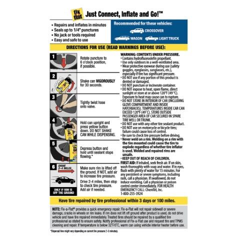 Fix-a-Flat Aerosol Tire Inflator, 20-Oz
