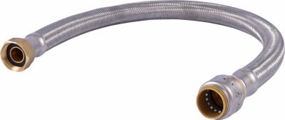 Sharkbite 24-In Braided Stainless Steel Push-Fit Water Heater Connector, 3/4-In X 3/4-In FIP