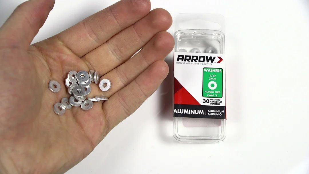 Arrow Fastener Aluminum Washers, 1/8-In, 30-Pk