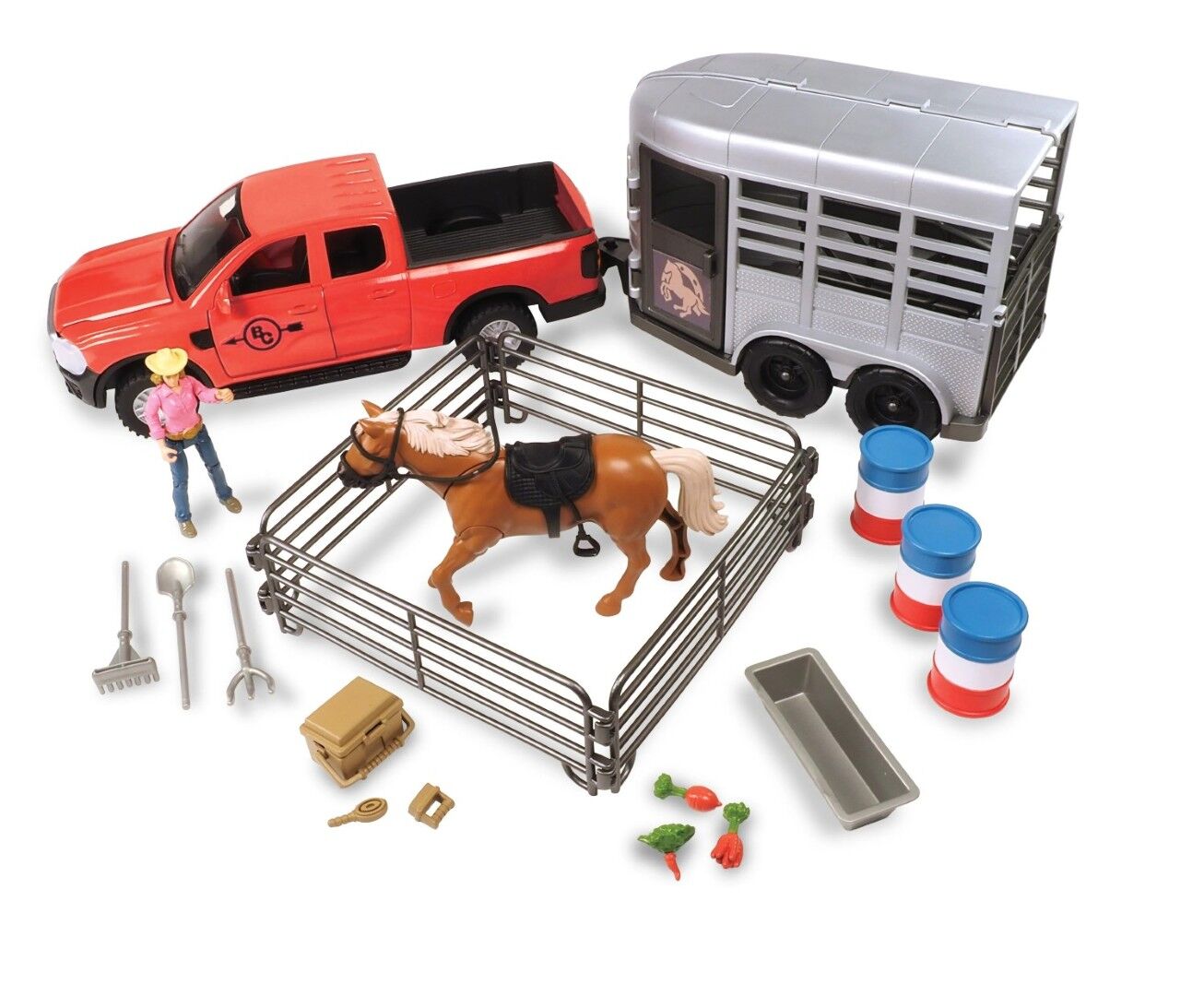 Big Country Toys Truck & Horse Trailer Playset, 24-Pc