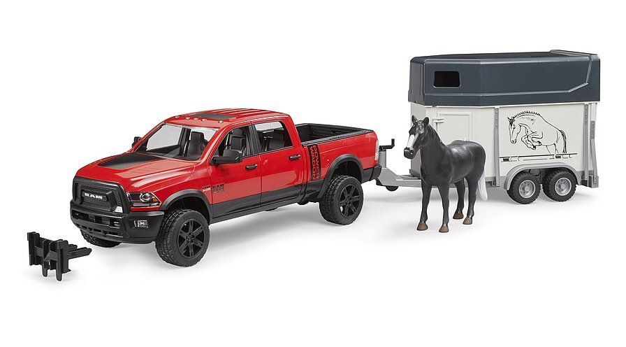 Bruder RAM 2500 Power Wagon with Horse Trailer and Horse Toy Set