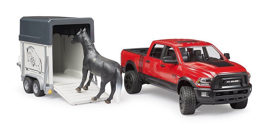 Bruder RAM 2500 Power Wagon with Horse Trailer and Horse Toy Set