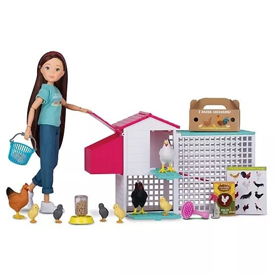Paradise Kids Doll & Chicken Coop Playset, 10-In