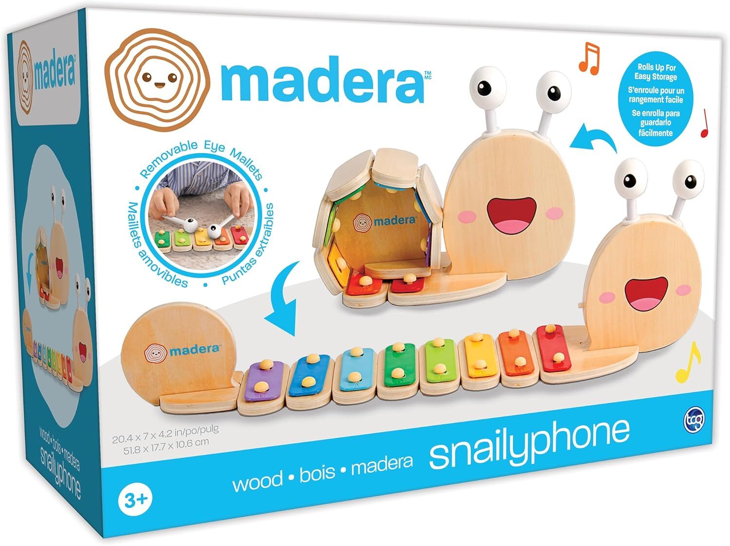 Madera Wood Snailyphone Snail-Designed 8-Key Xylophone