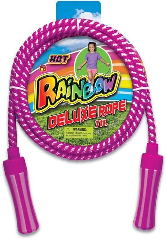 Ja-Ru Rainbow Deluxe Jump Rope Assorted Colors, 7-Ft