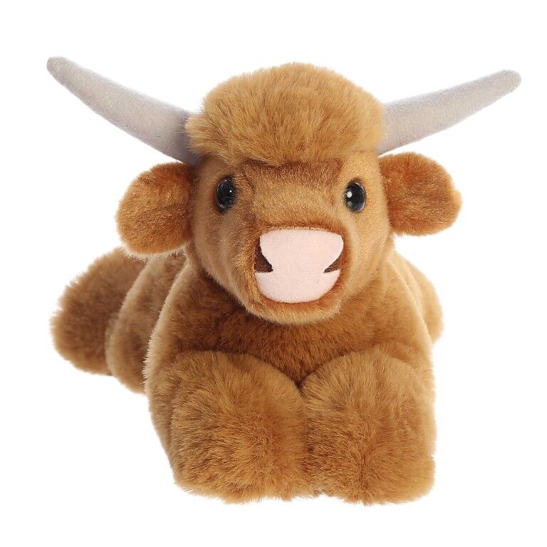 Aurora Mini Flopsie Highland Cow Plush, 8-In